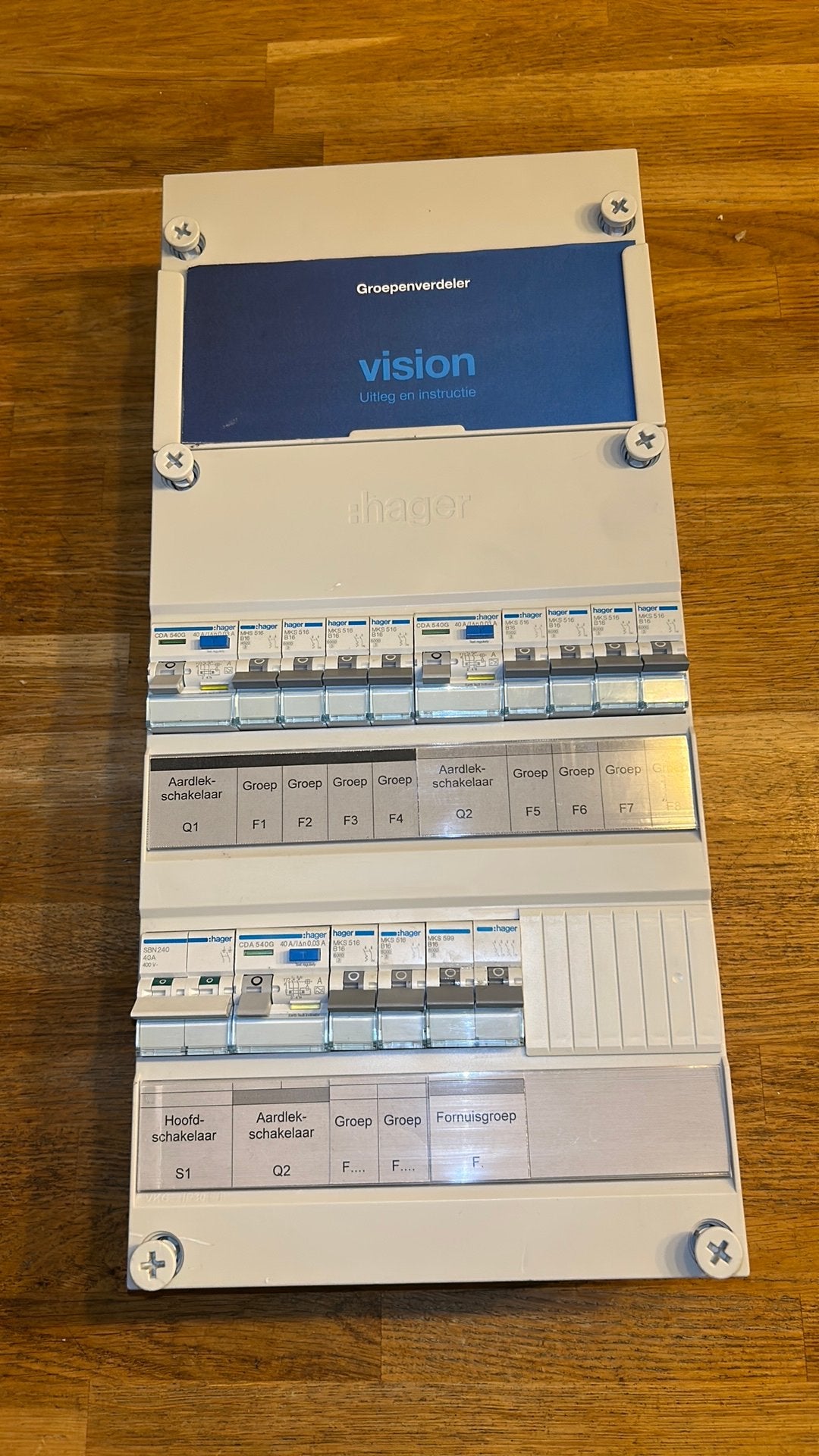 HAGER vision 1 fase groepenkast met fornuisgroep, Ophalen of Verzenden, Zo goed als nieuw, Overige typen