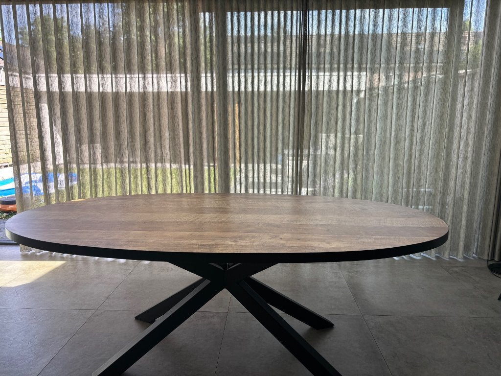 Eettafel ovaal, Ophalen, Overige materialen, 100 tot 150 cm, 200 cm of meer