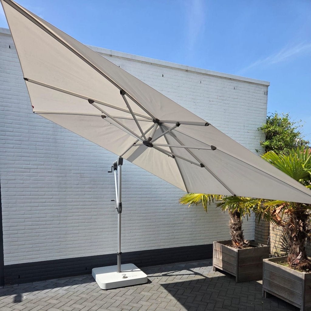 Zweef parasol Glatz Sunwing 270x270 cm met rolvoet 90kg, Ophalen, Verstelbaar, Nieuw, 2 tot 3 meter