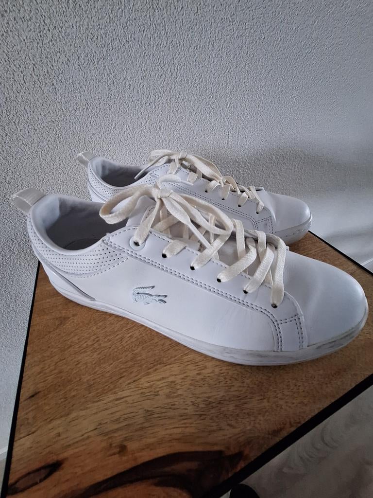 Lacoste sportschoenen mt 37,5, Kleding | Dames, Ophalen of Verzenden, Zo goed als nieuw, Wit