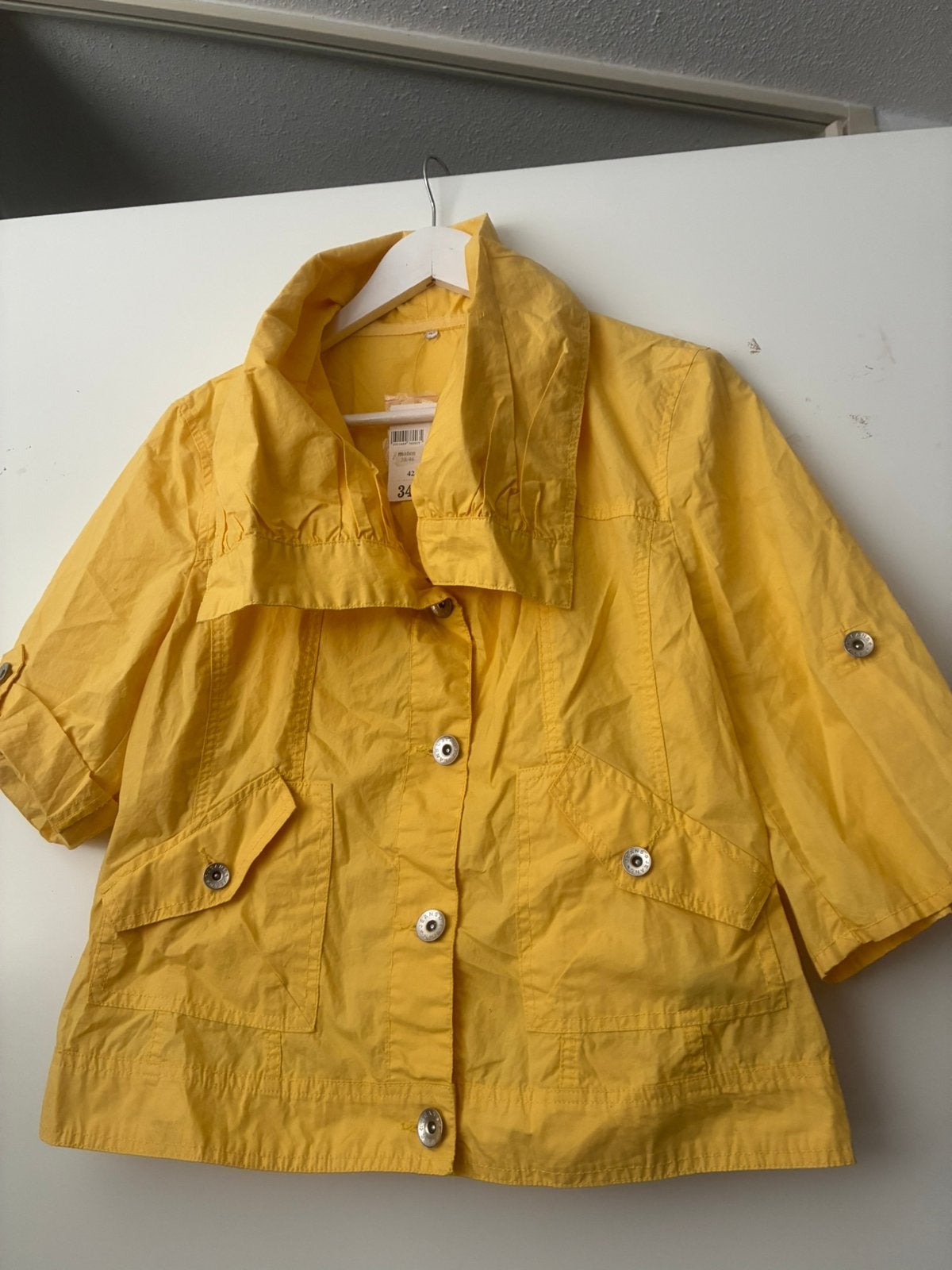 Vintage zomerjas kort jasje geel jack Nieuw 3/4 mouw mt 42, Ophalen of Verzenden, Nieuw, Maat 42/44 (L), Geel