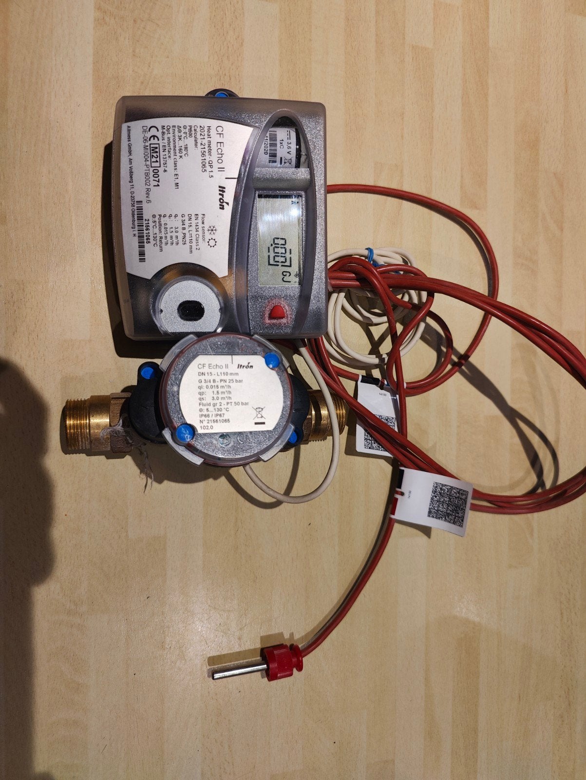 Itron CF Echo II warmtemeter DN15 compleet, Ophalen of Verzenden, Gebruikt, Minder dan 60 cm, Overige typen