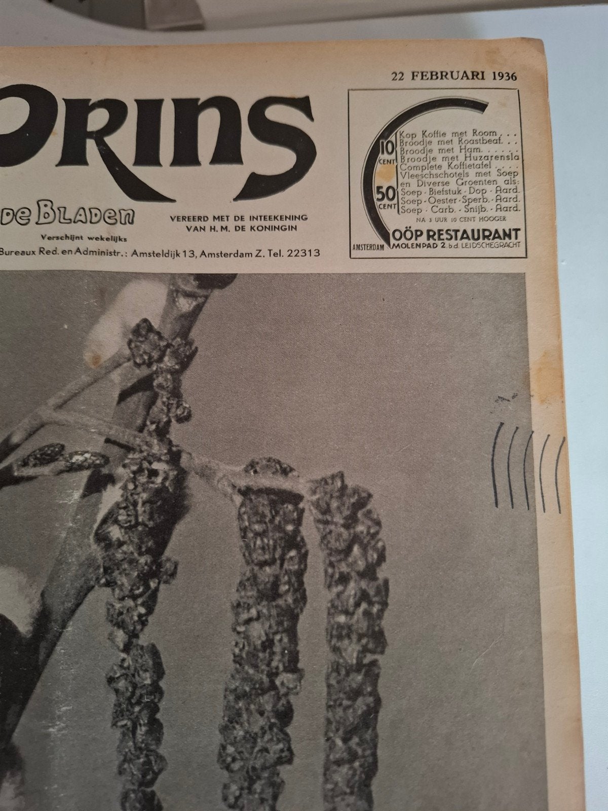 Oud tijdschrift Prins - 22 februari 1936, Boeken, Tijdschriften en Kranten, Ophalen of Verzenden, Gelezen, Overige typen