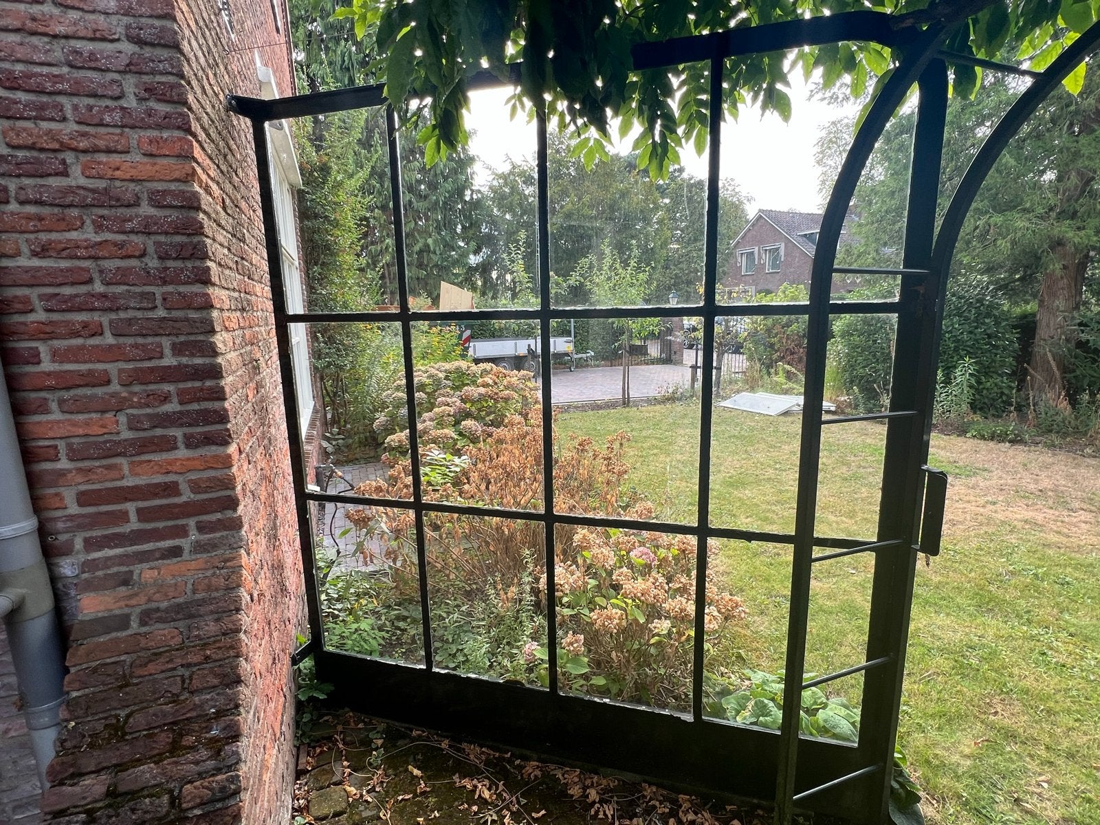 2x stalen venster met ruitjes, ideaal voor veranda, Ophalen, Gevelraam of Ruit, Gebruikt, Minder dan 80 cm