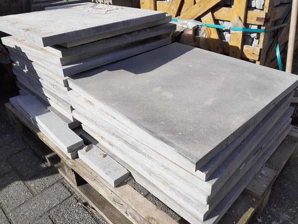 Hardsteen tegels 60x60 x 3cm - 10 stuks, Ophalen, Gebruikt, 5 tot 10 m², Natuursteen