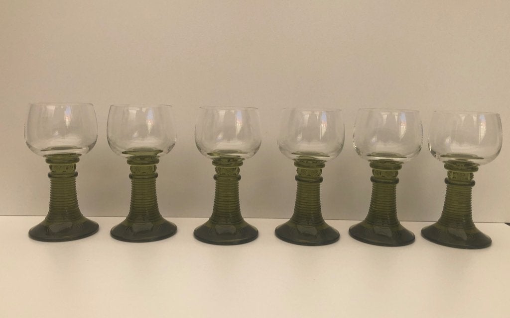6 Vintage Duitse Roemers Wijnglazen, Antiek en Kunst, Ophalen of Verzenden
