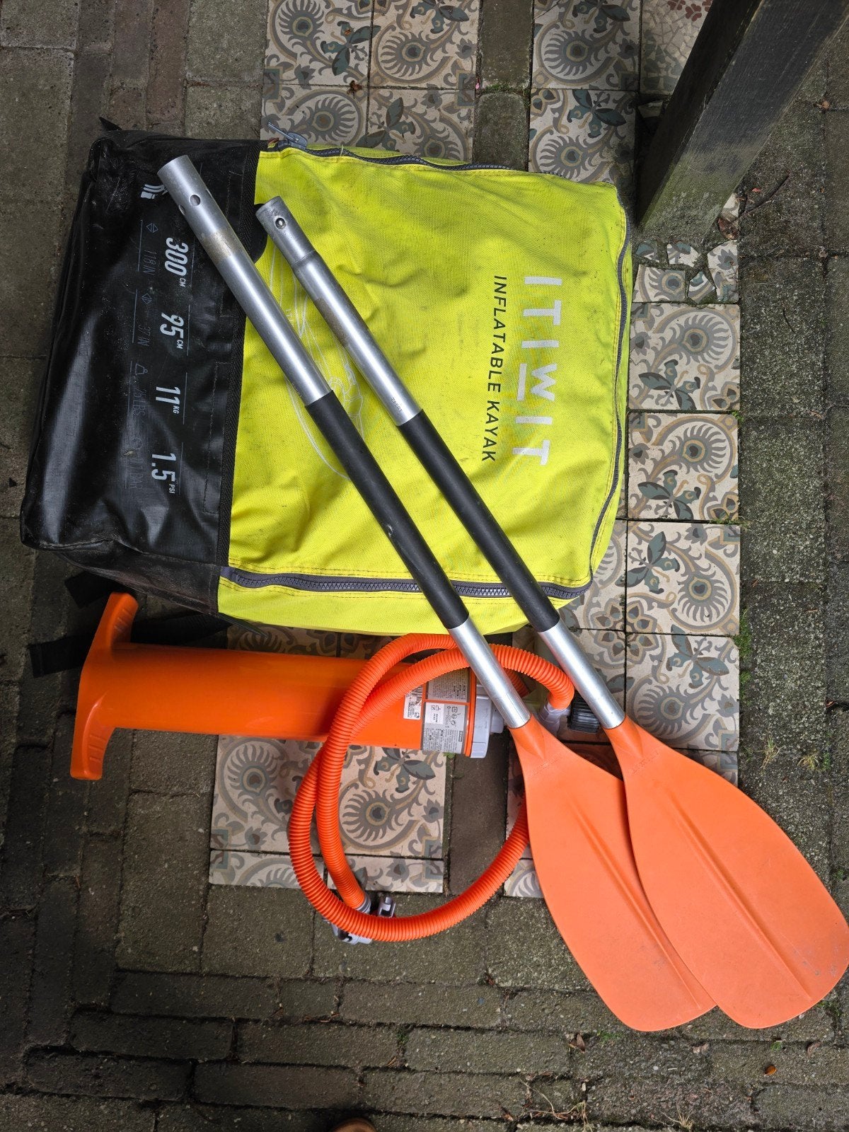Itiwit Opblaasbare Kajak 1-2 Persoons met Peddels en Pomp, Ophalen of Verzenden