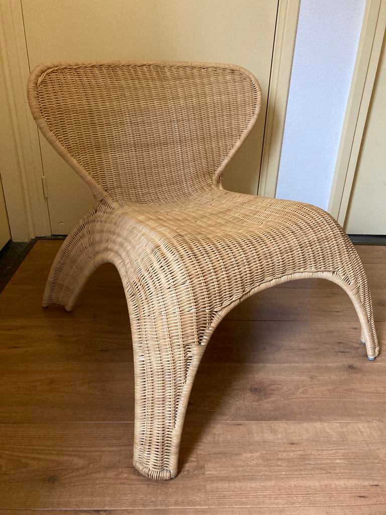 Vintage rotan fauteuil Ikea, Ophalen, Bruin, Riet of Rotan, Zo goed als nieuw
