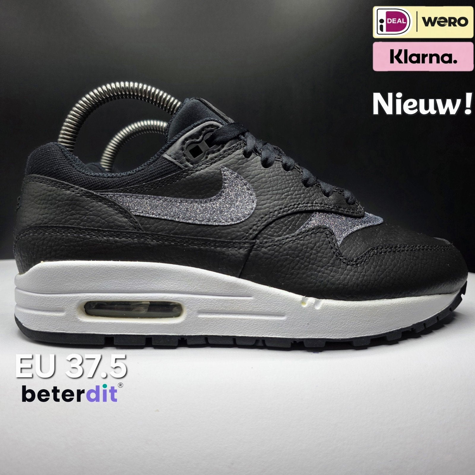Nike Air Max 1 SE 'Black Glitter' Maat: 37.5, Kleding | Dames, Schoenen, Zwart, Nieuw, Ophalen of Verzenden, Sneakers of Gympen