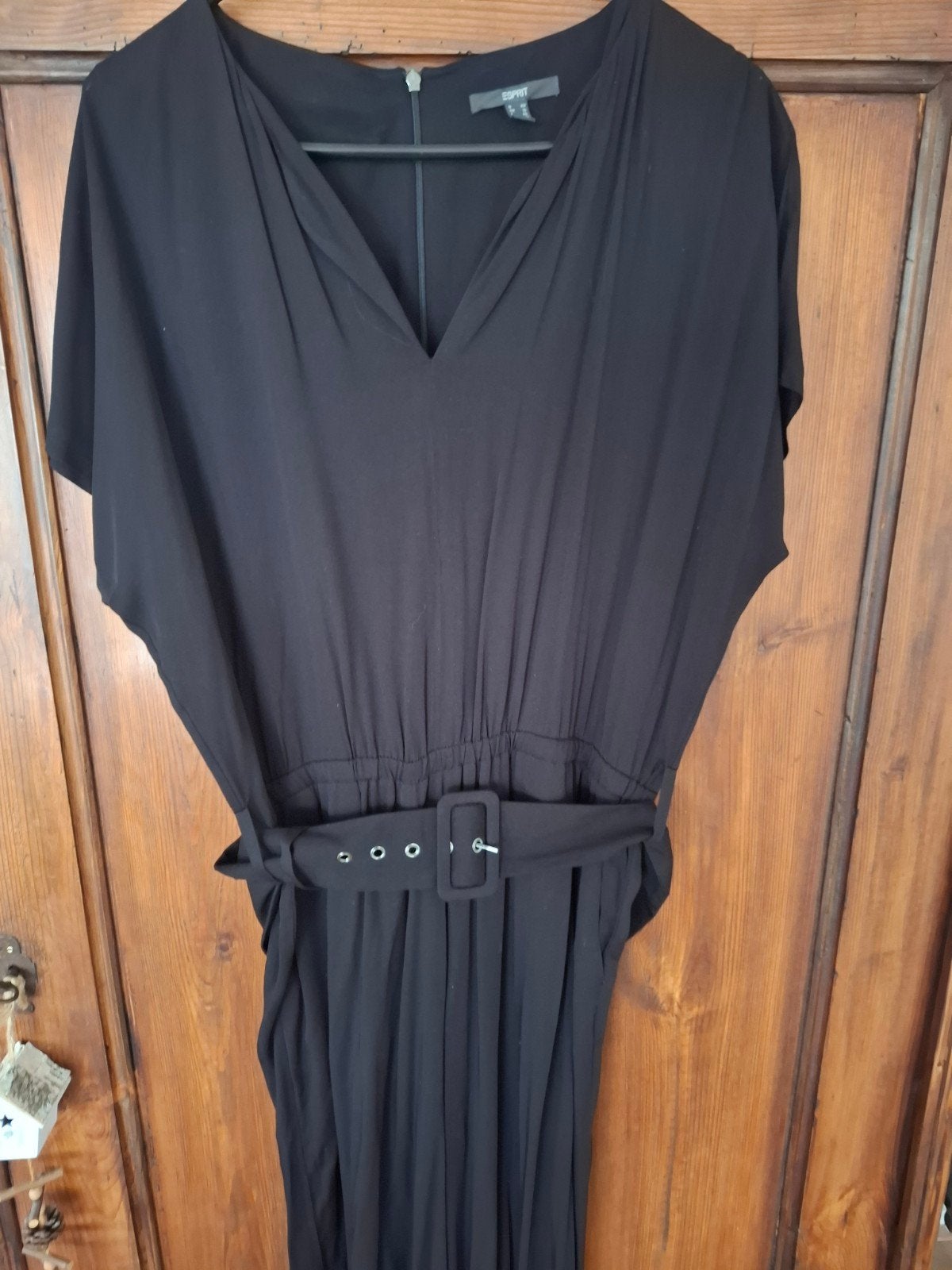 Een Cat Suite met mooie wijde pijpen maat 42 van Esprit, Kleding | Dames, Jumpsuits, Verzenden, Zwart, Maat 42/44 (L), Zo goed als nieuw