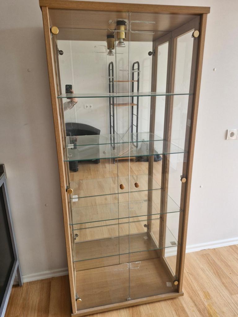 Vitrinekast, Huis en Inrichting, Kasten | Vitrinekasten, Ophalen, 50 tot 100 cm, Zo goed als nieuw, 150 tot 200 cm