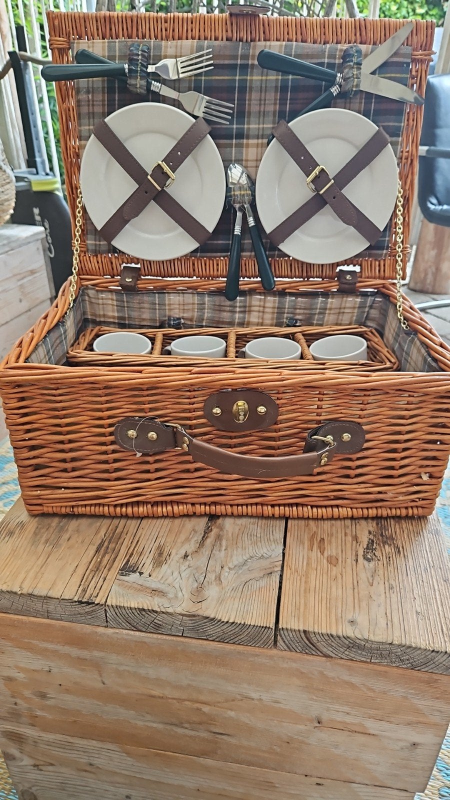 Gevulde picknickmand voor 4 personen, Ophalen of Verzenden, Nieuw
