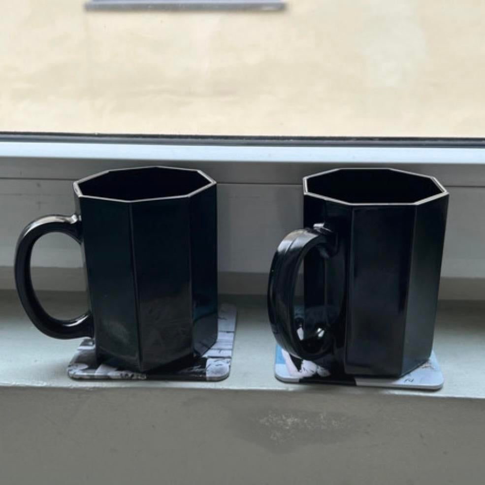 Arcoroc France Koffie Mokken Zwart-Twee Stuks, Ophalen of Verzenden, Gebruikt
