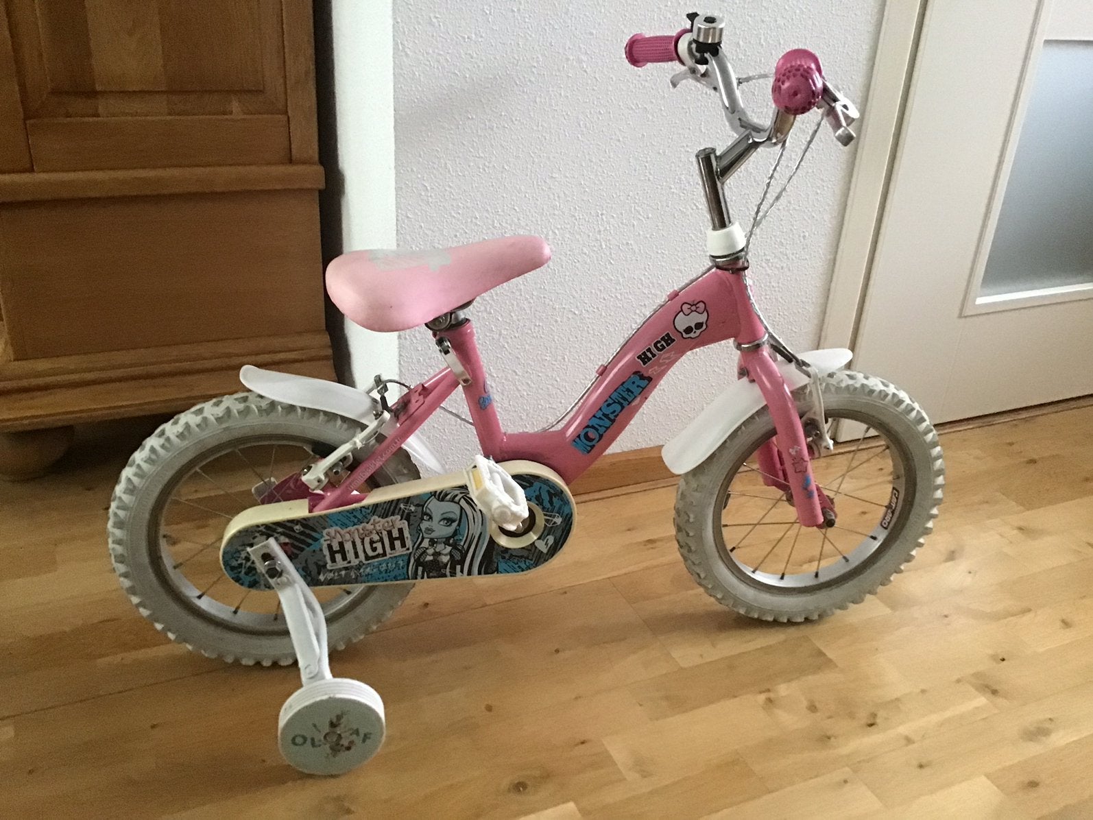 Kinderfietsje 14 inch met zijwieltjes, Ophalen, Zo goed als nieuw, Minder dan 16 inch, Zijwieltjes