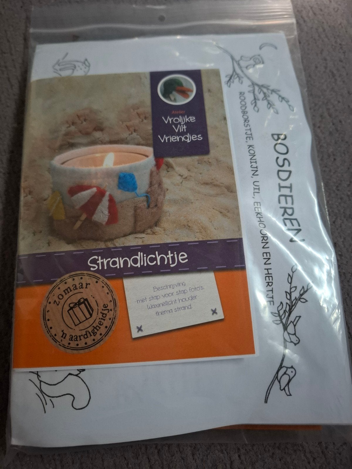 Knutselpakket Strand Lichtje - Compleet Setje, Zee en Strand, Handgemaakt, Textiel, Nieuw