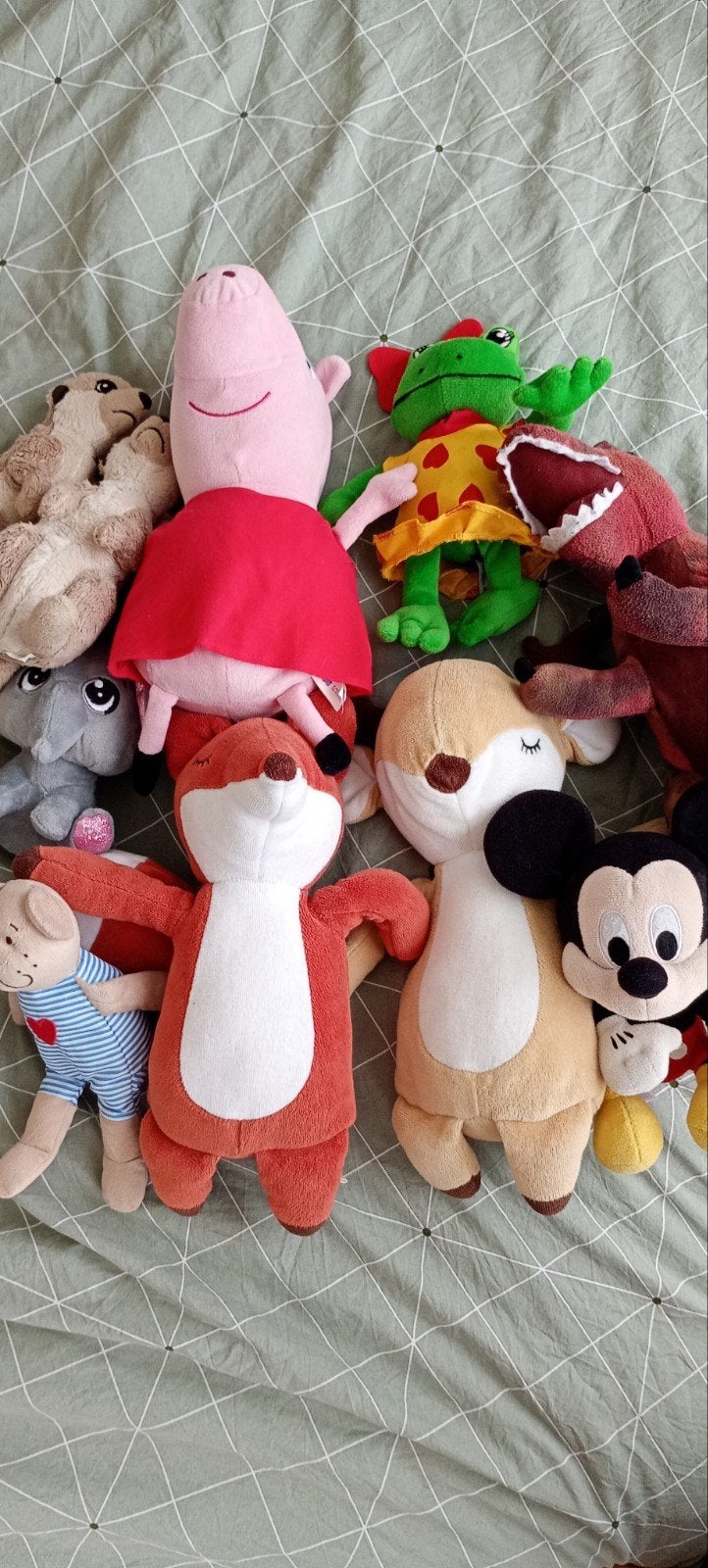 Grote collectie knuffels: Peppa Pig, Mickey Mouse en meer, Gebruikt, Overige merken, Disney, Dinosaurus