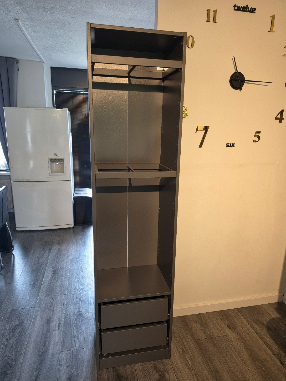 IKEA PAX Kledingkast Antraciet 50x201cm met inrichting, Ophalen, 50 tot 100 cm, Zo goed als nieuw, 50 tot 75 cm