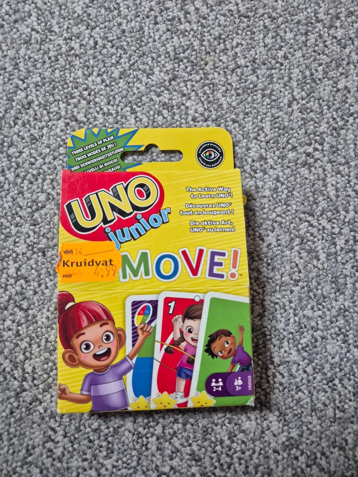 UNO Junior Move! Kaartspel - Nieuw in verpakking, Hobby en Vrije tijd, Drie of vier spelers, Ophalen of Verzenden, Nieuw, Mattel