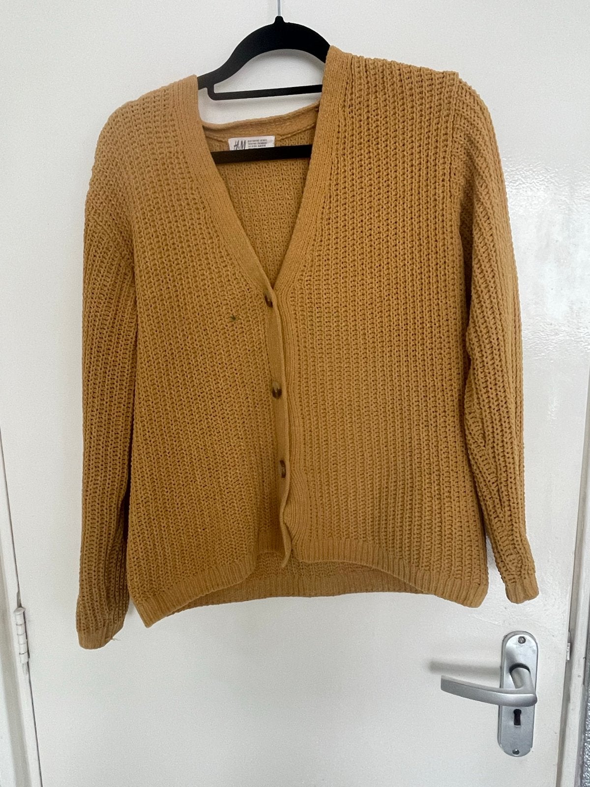 H&M gebreid vest in okergeel, Ophalen of Verzenden, Gedragen, Maat 38/40 (M), Geel