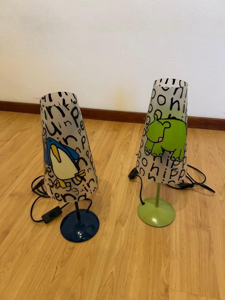 2 leuke lampjes voor elke kinderkamer., Huis en Inrichting, Lampen | Tafellampen, Ophalen of Verzenden, Zo goed als nieuw, Metaal