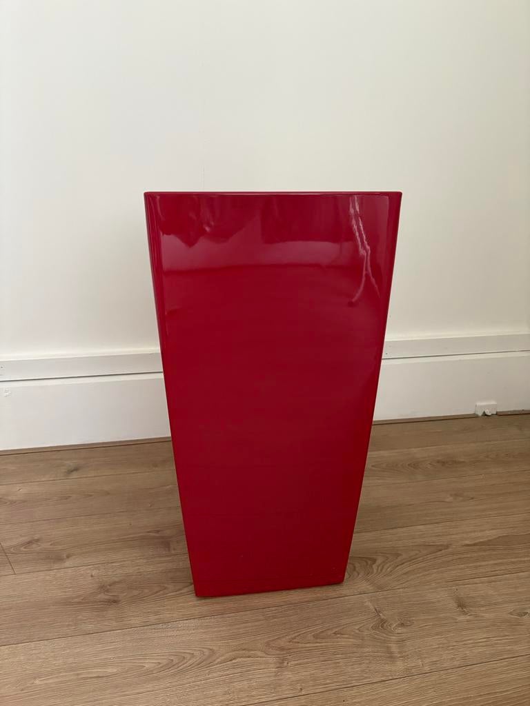 Lechuza Cubico Plantenbak Rood, Ophalen, Kunststof, Minder dan 60 cm, Vierkant