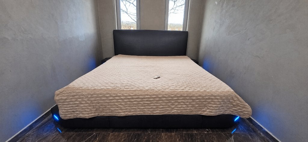 Nativo bed 200x220 met matras en topper, Ophalen, Tweepersoons, Zo goed als nieuw, Overige maten
