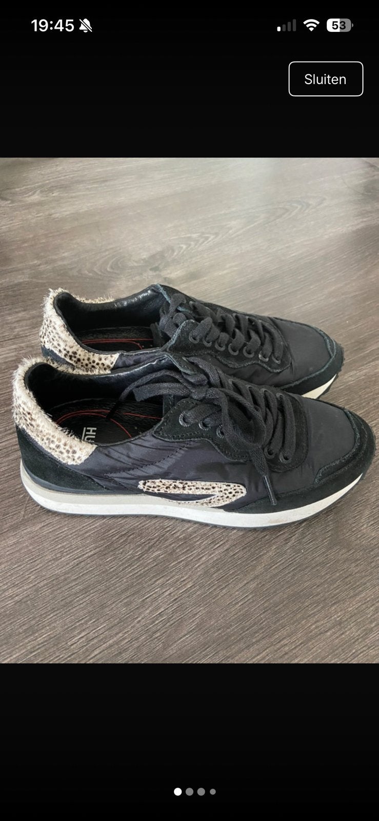 HUB sneakers zwart met print maat 37, Ophalen of Verzenden, Zo goed als nieuw, Overige typen, Overige merken