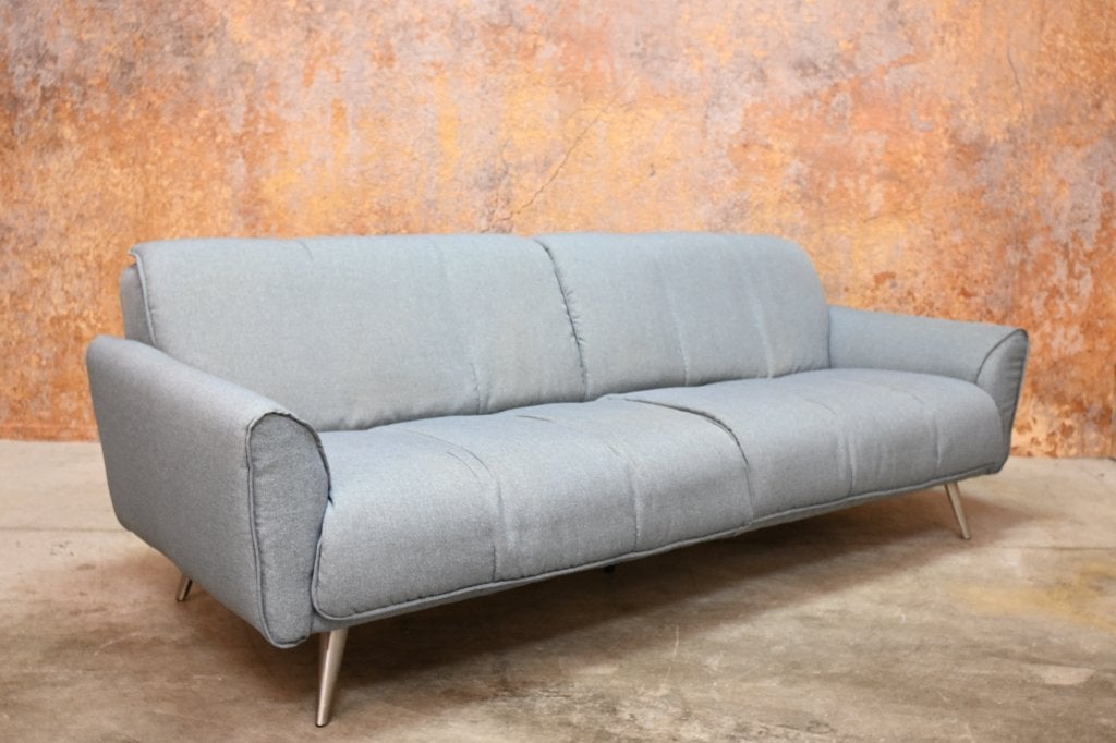 ZGANieuw grijze stoffen Italiaanse designbank van Natuzzi, Natuzzi, Natuzzi, 75 tot 100 cm, Ophalen of Verzenden