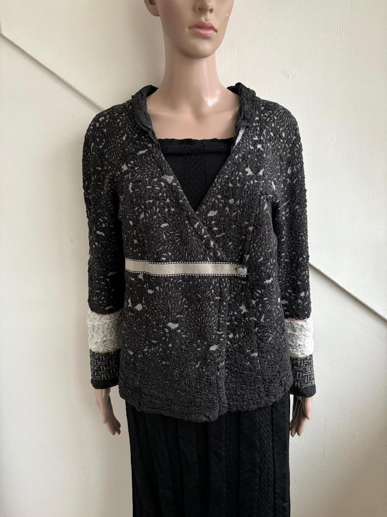 Eva Claudi dun vest overslag maat L grijs beige, Maat 38/40 (M), Eva & Claudi, Beige, Ophalen of Verzenden