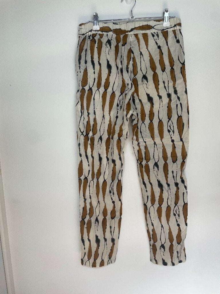 Diega Pacifio beige pull on broek S zwart druppel patroon, 6 rue Béranger 75003 Paris, Eshop@diega.fr, Beige, Ophalen of Verzenden
