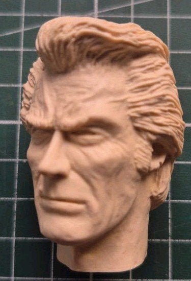 Clint Eastwood resin cast 1:6 unpainted., Ophalen of Verzenden, Nieuw, Groter dan 1:35, Figuur of Figuren