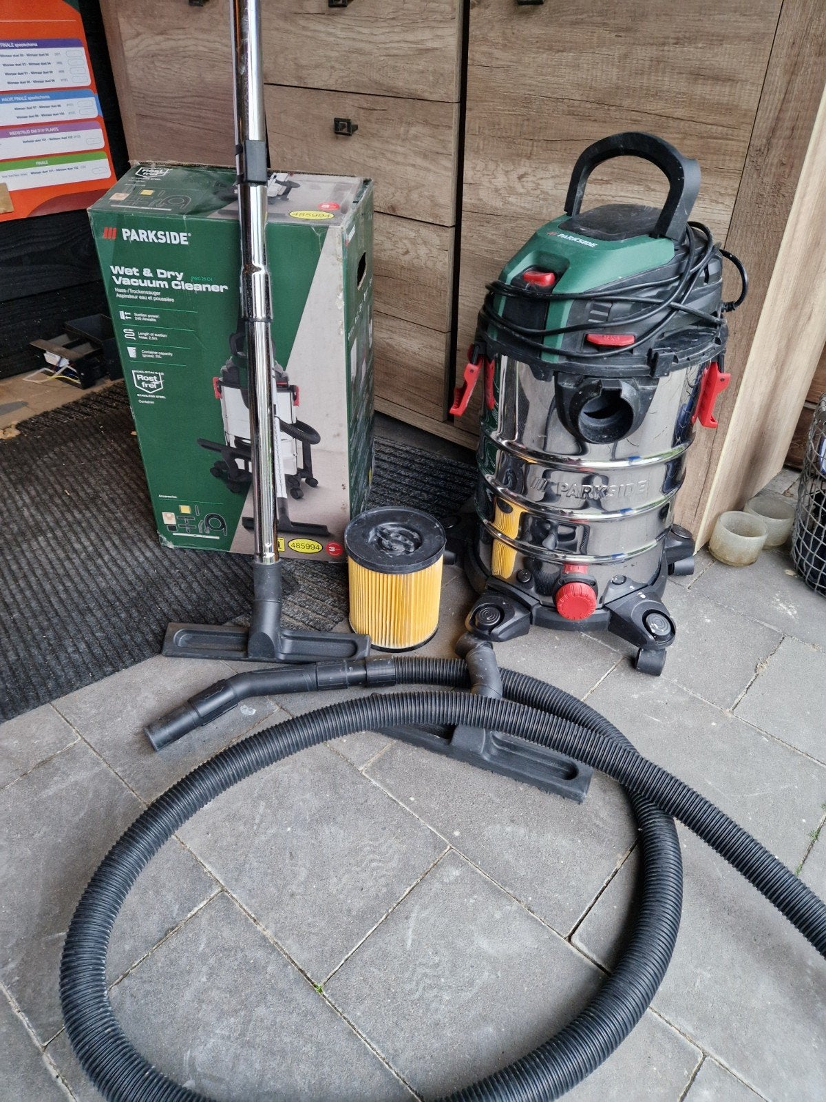 Parkside bouw stofzuiger nat en droog - zo goed als nieuw, Overige merken, Ophalen of Verzenden, Zo goed als nieuw, Industriële stofzuiger
