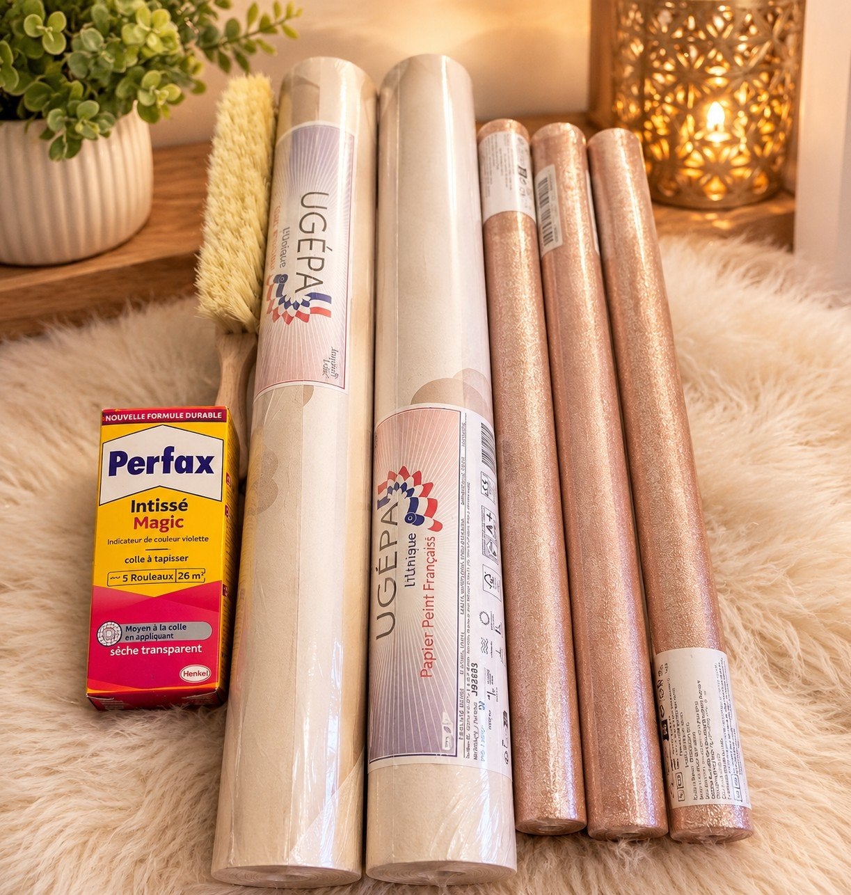 Behang & Glitter Set voor Meisjeskamer  Incl. Lijm & Borstel, Ophalen of Verzenden, Roze, Minder dan 5 m², Papierbehang