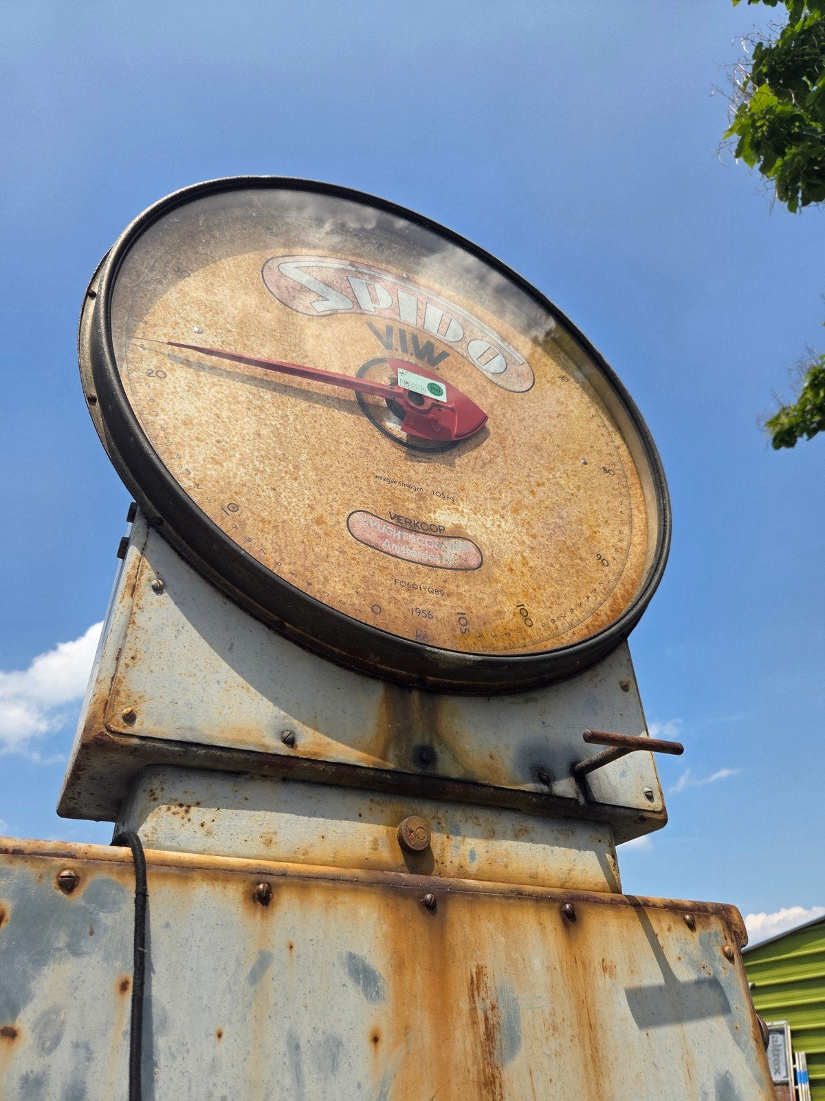 Antieke Spido Vloerweegschaal - Industriële Decoratie, Ophalen of Verzenden, Gebruikt, Vloerweegschaal, 200 kg of meer