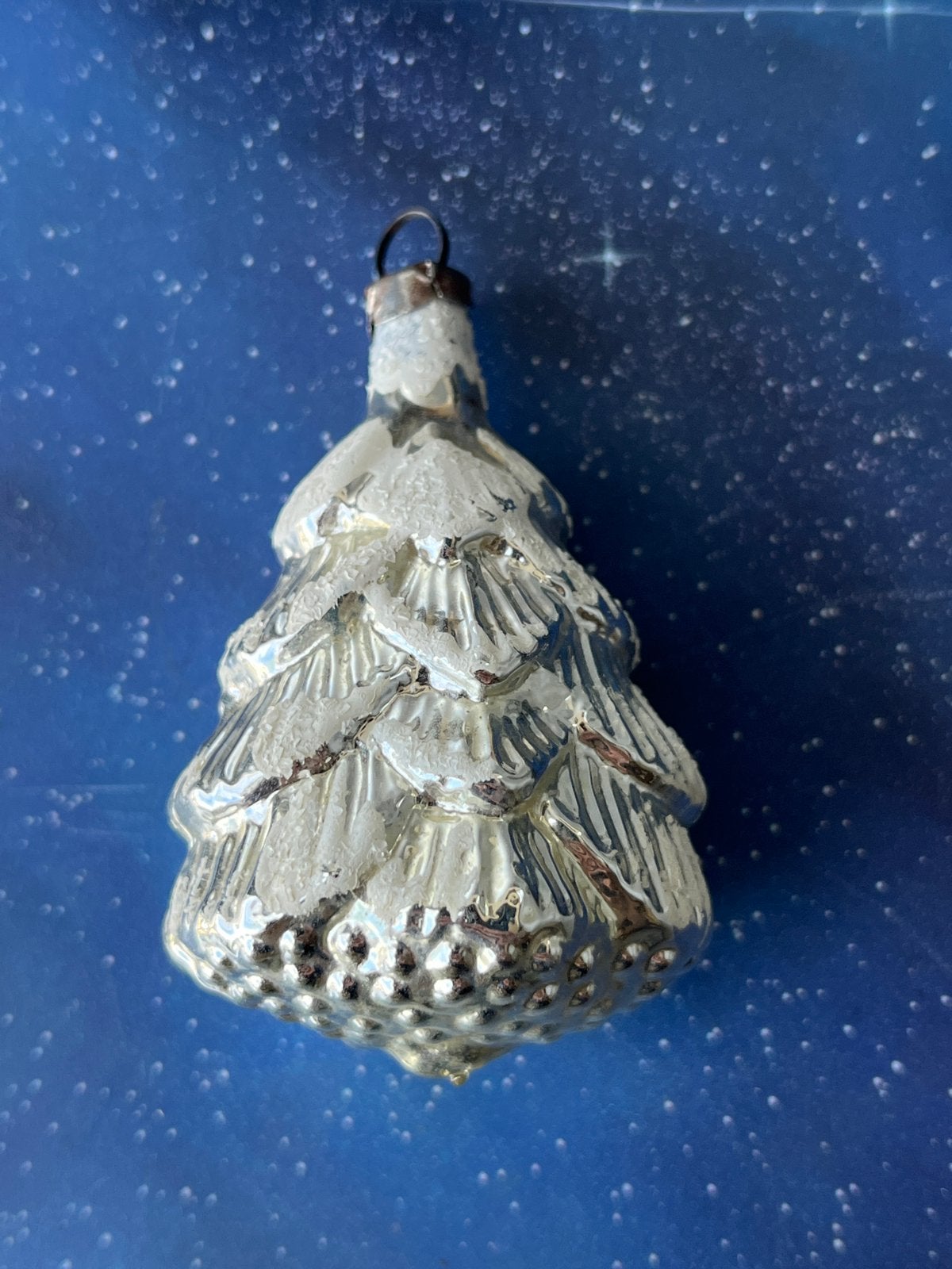 Oude zilveren glazen kerstbal (nr. 91): kerstboom, Diversen, Kerst, Gebruikt, ., Ophalen of Verzenden, .