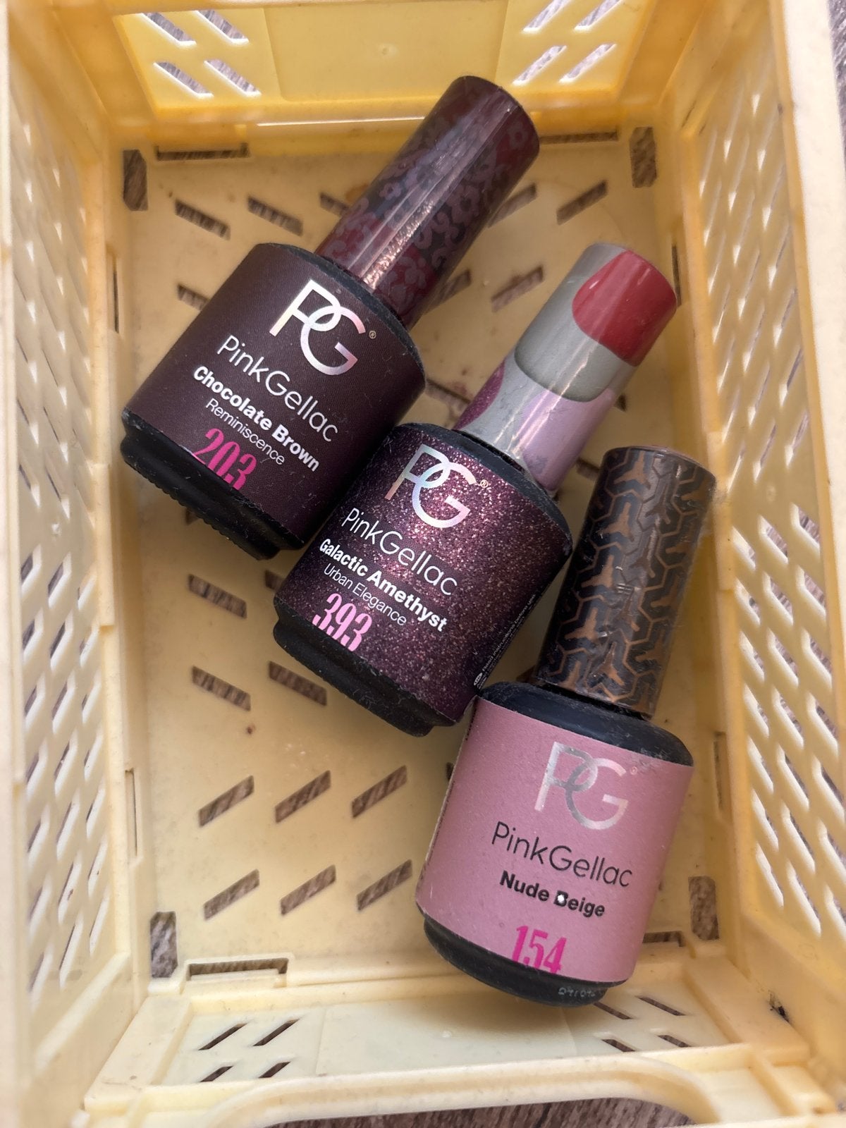 3 Pink Gellac kleuren - Zo goed als nieuw, Sieraden, Tassen en Uiterlijk, Uiterlijk | Lichaamsverzorging, Ophalen of Verzenden