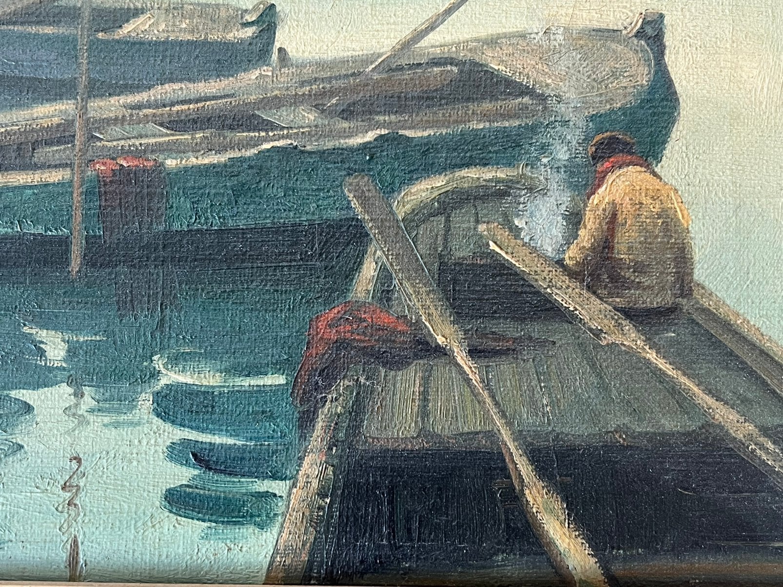 Olieverf schilderij palingvissers Zuiderzee, Antiek en Kunst, Ophalen of Verzenden