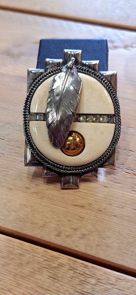 Pracht Ermani Bulatti Art Nouveau metalen Revival broche😍, Overige materialen, Gebruikt, ., Ophalen of Verzenden