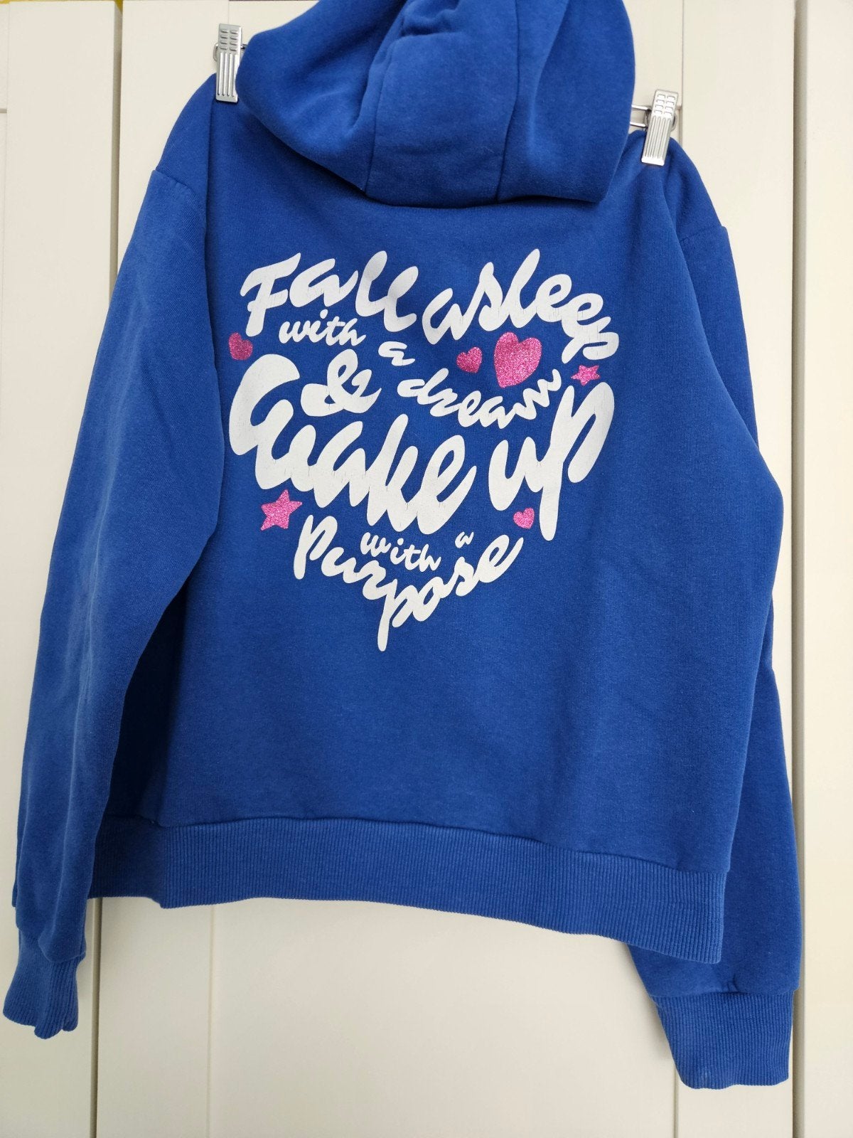 DISTRIKT NØRREBRO hoodie met print - Maat S, Blauw, DISTRIKT NØRREBRO, Ophalen of Verzenden, Zo goed als nieuw