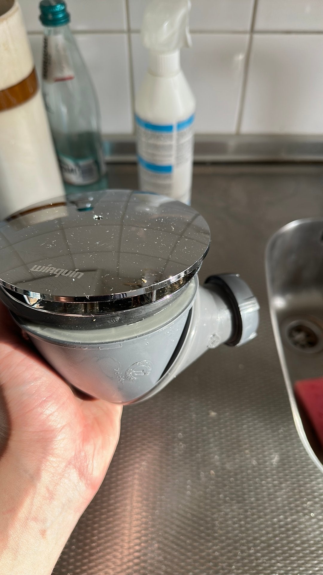 Douchesifon en putje voor douchebak, Verzenden, Gebruikt, Chroom, Douche