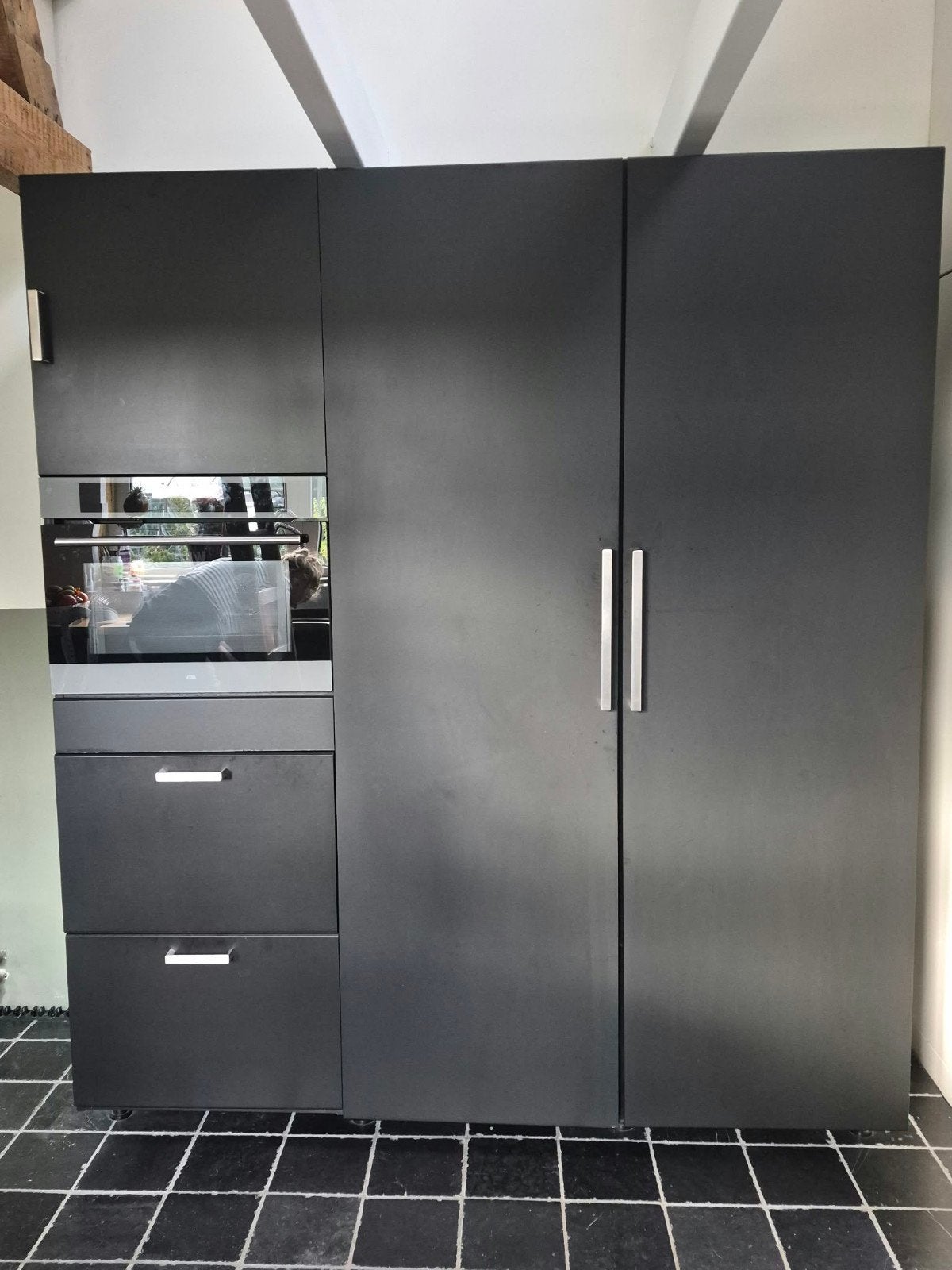 3x IKEA Method Hoge Kasten Zwart Mat - Keuken/Apparatuur, Ophalen, Gebruikt, 200 cm of meer, Modern, Functioneel