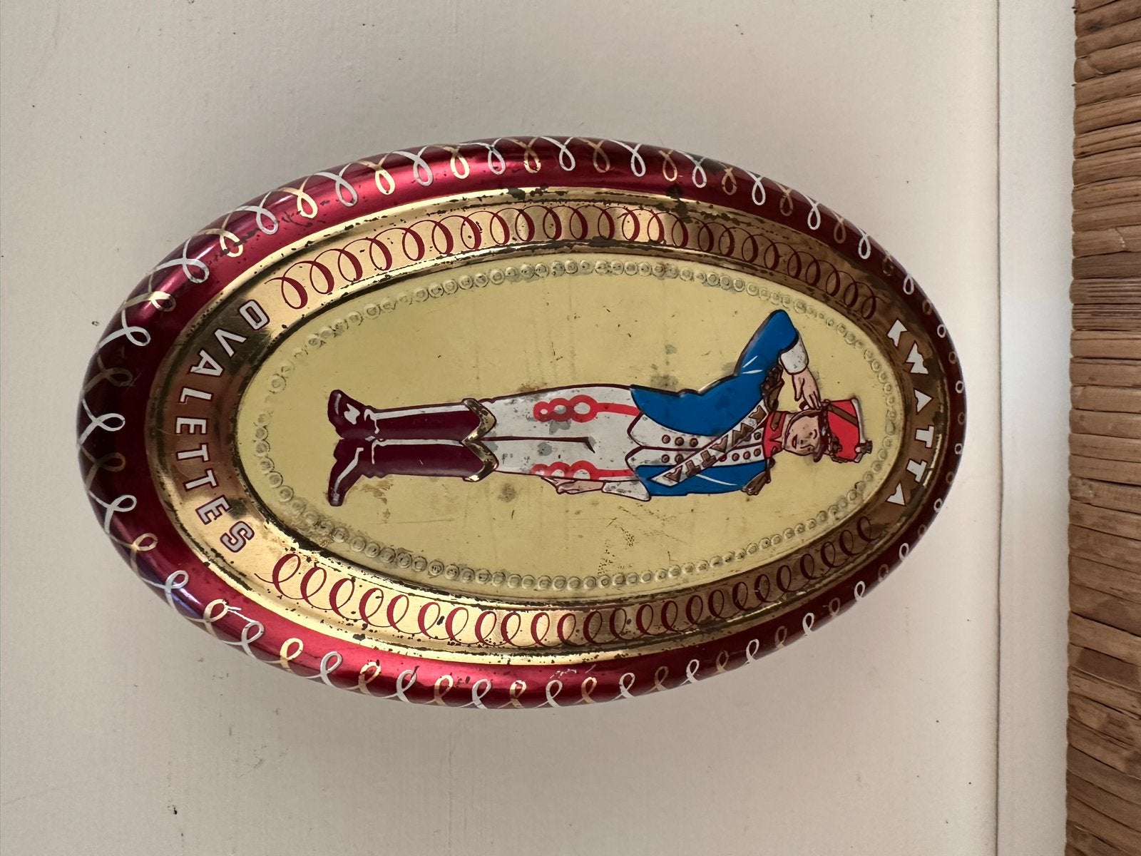Vintage Kwatta Ovallattes blik Breda Holland, Ophalen of Verzenden