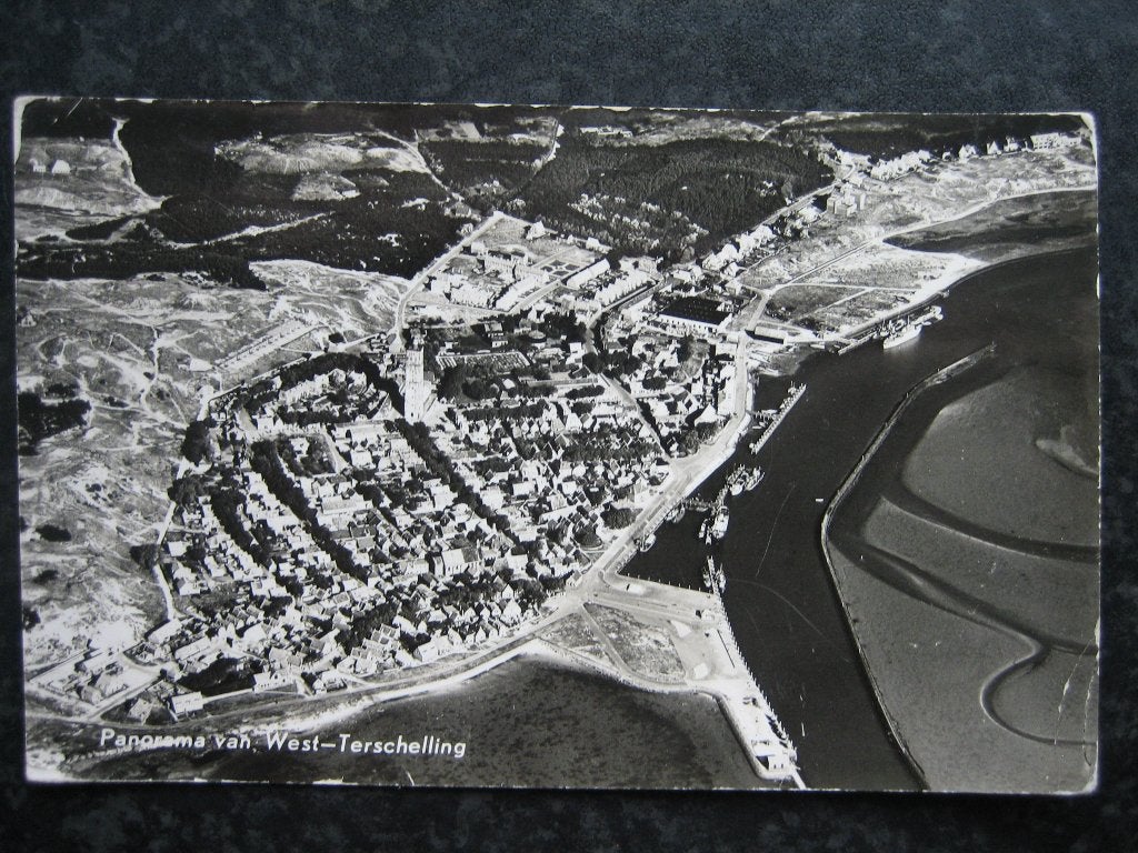 West TERSCHELLING luchtopname panorama 1955, Ophalen of Verzenden, 1940 tot 1960, Waddeneilanden
