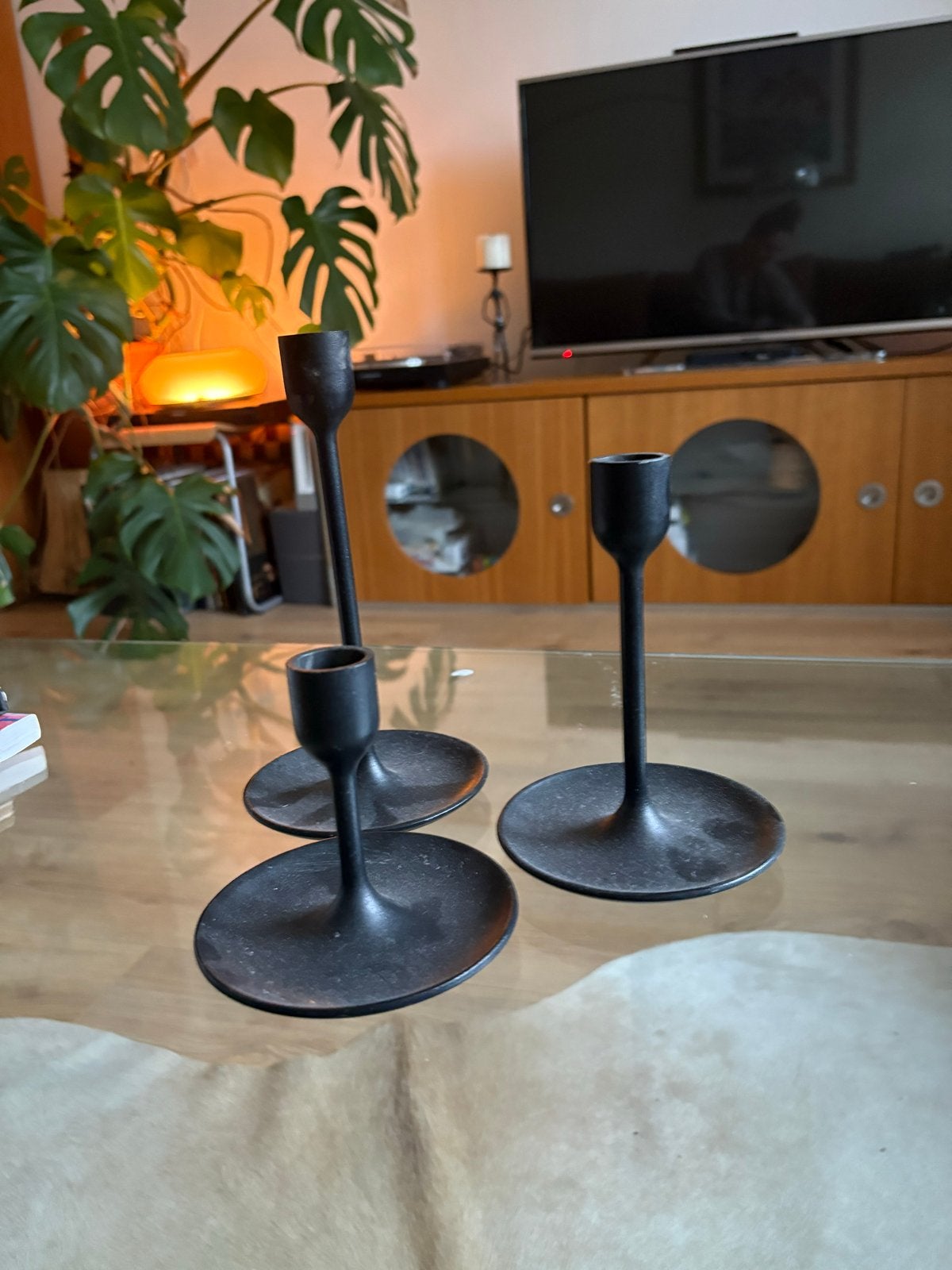 IKEA Kandelaars Set van 3 - Zwart Metaal, Gebruikt, Zwart, IKEA, Ophalen of Verzenden