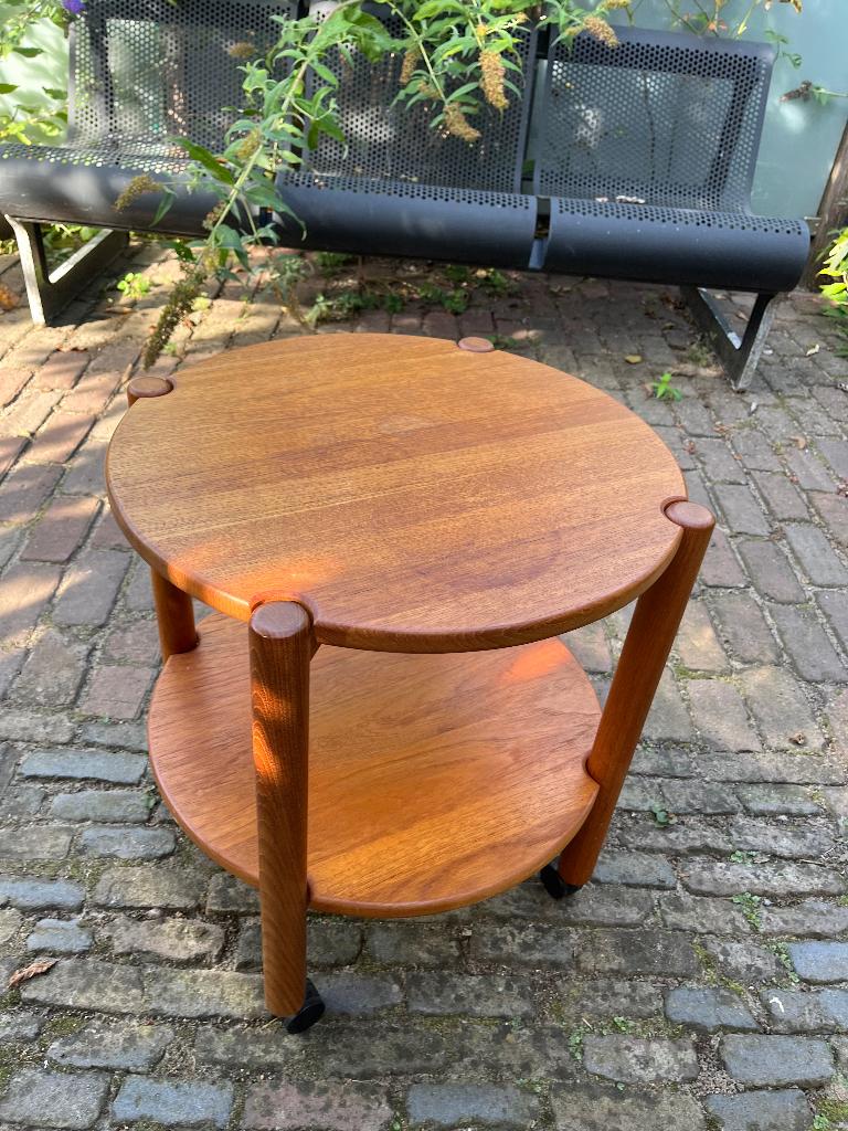 Danish Design Durup Dalling StoleFabrik trolly tafeltje, Deens Danish Scandinavisch vintage, Minder dan 55 cm, Gebruikt, Rond