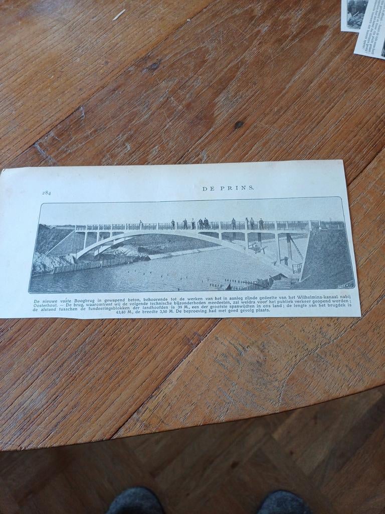 Knipsel boogbrug Oosterhout 1910, Ophalen of Verzenden, Voor 1920, Knipsel(s)