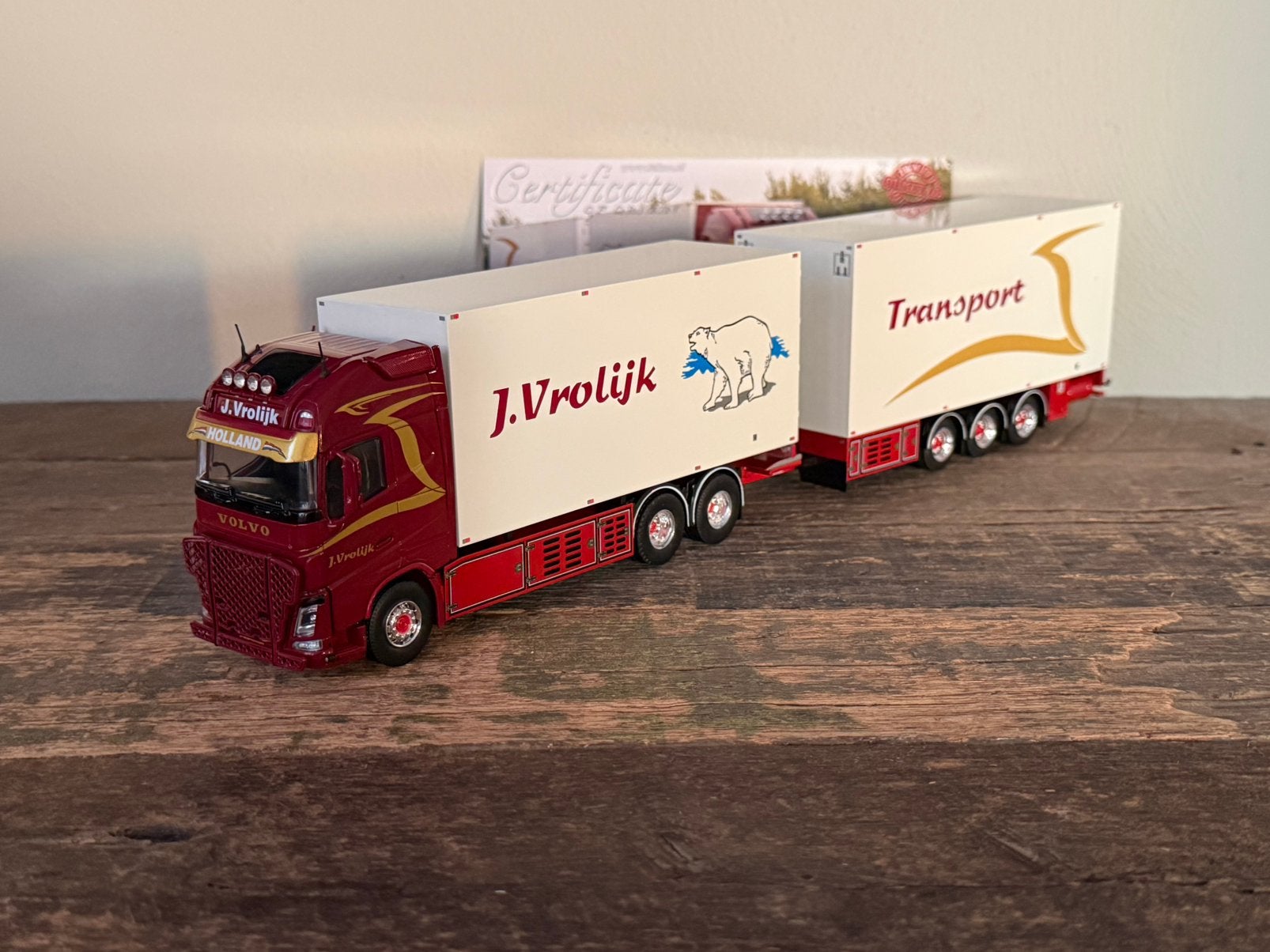 Tekno - Volvo FH4 J. Vrolijk, Hobby en Vrije tijd, Modelauto's | 1:50, Ophalen of Verzenden, Zo goed als nieuw, Bus of Vrachtwagen