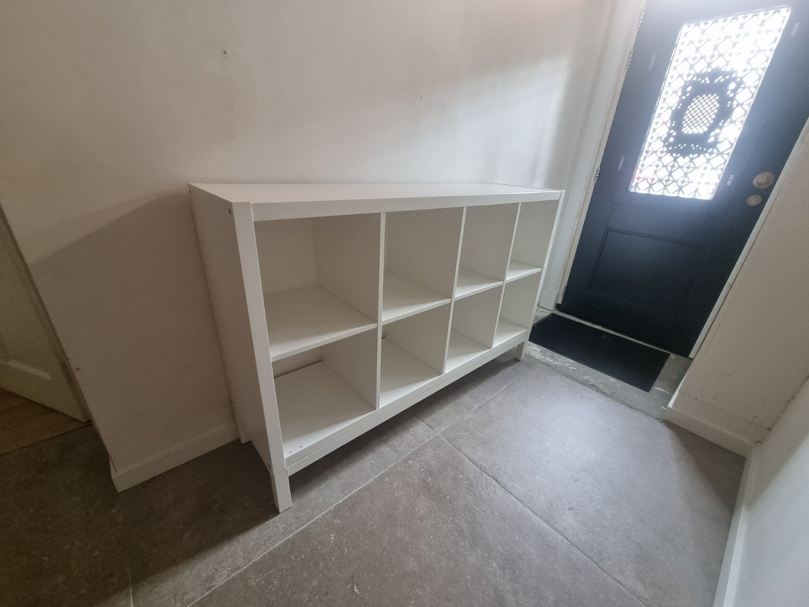 Witte Ikea kallax kast met 8 vakken, Ophalen, Gebruikt