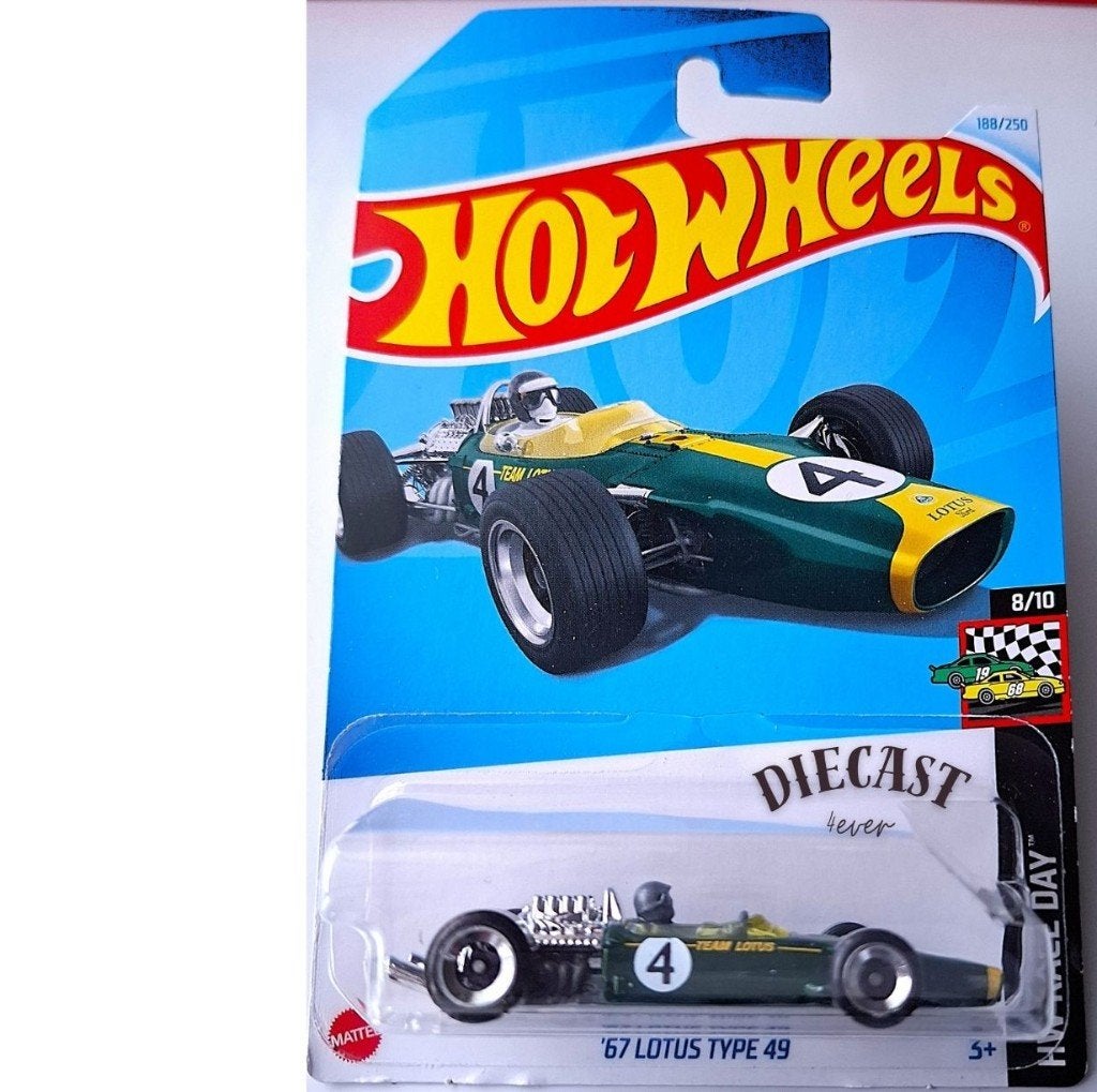 Hot Wheels '67 Lotus Type 49, Green ( international card ), Ophalen, Nieuw, Auto
