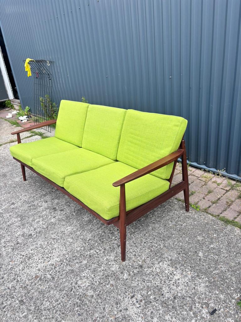 Vintage bank teak, Ophalen, Gebruikt, G, 75 tot 100 cm